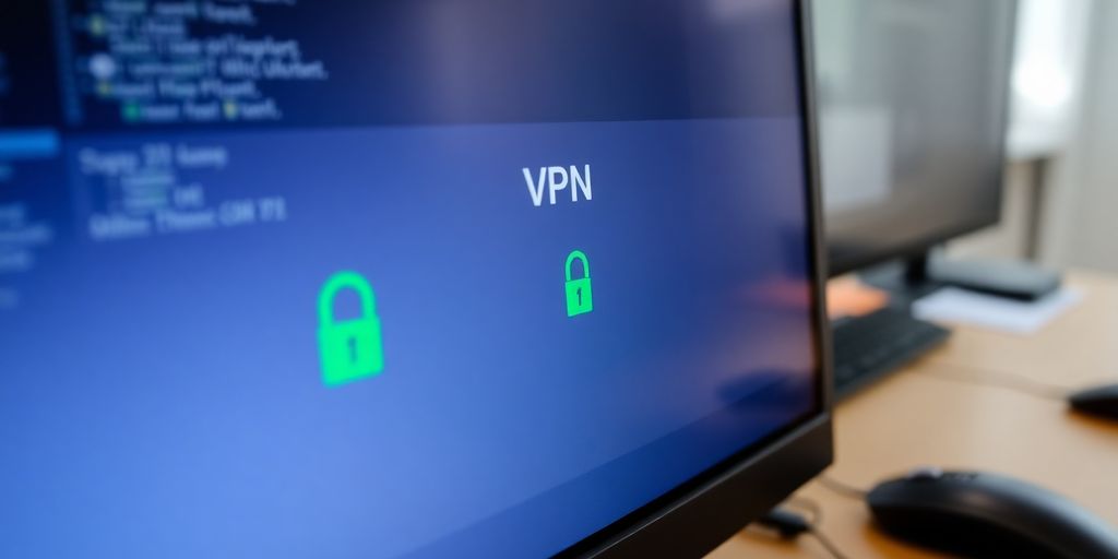 Nahaufnahme eines VPN-Interfaces auf einem Computerbildschirm.