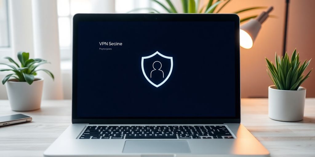 Laptop mit VPN-Schnittstelle in sicherer Umgebung