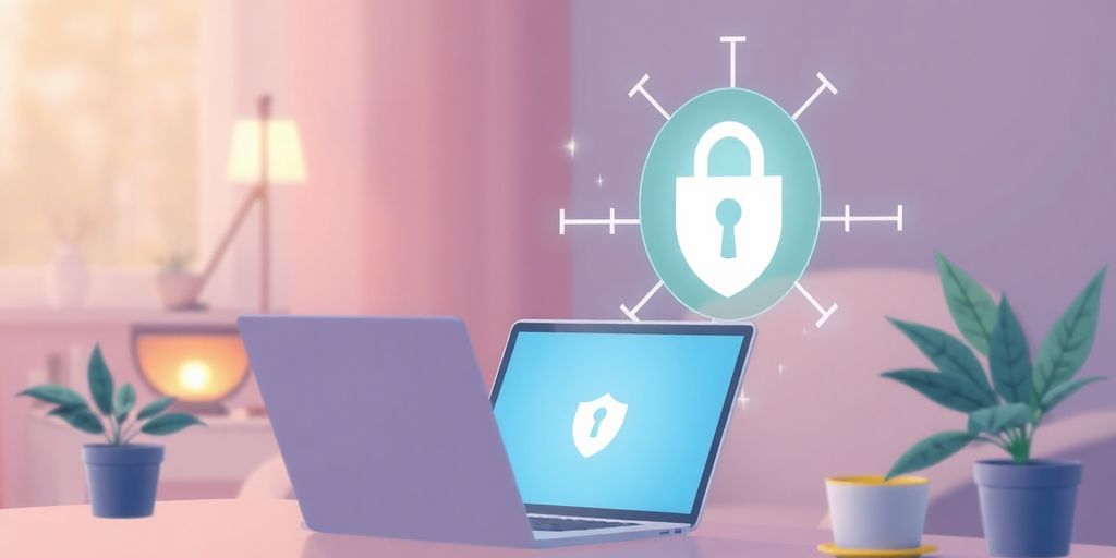 Person am Laptop mit sicherer Internetverbindung