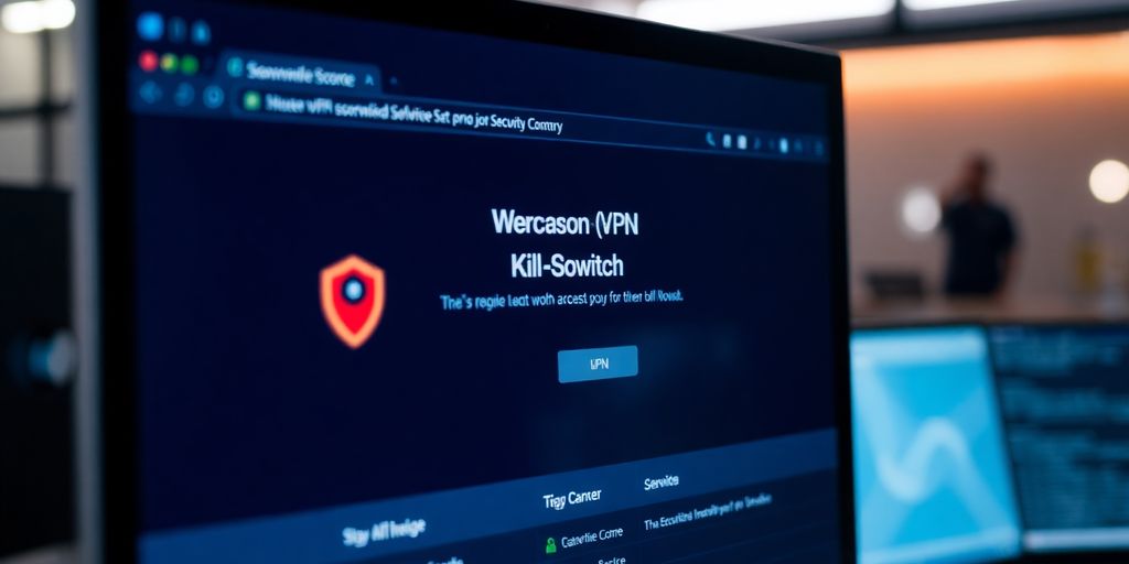 VPN-Benutzeroberfläche mit hervorgehobener Kill Switch-Funktion