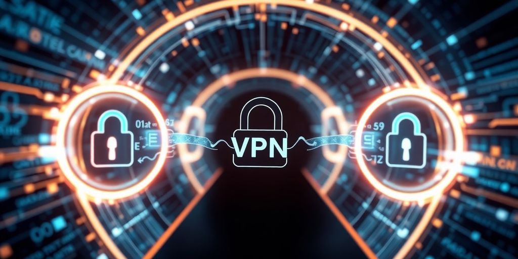 Eine digitale Verbindung mit VPN-Verschlüsselung.