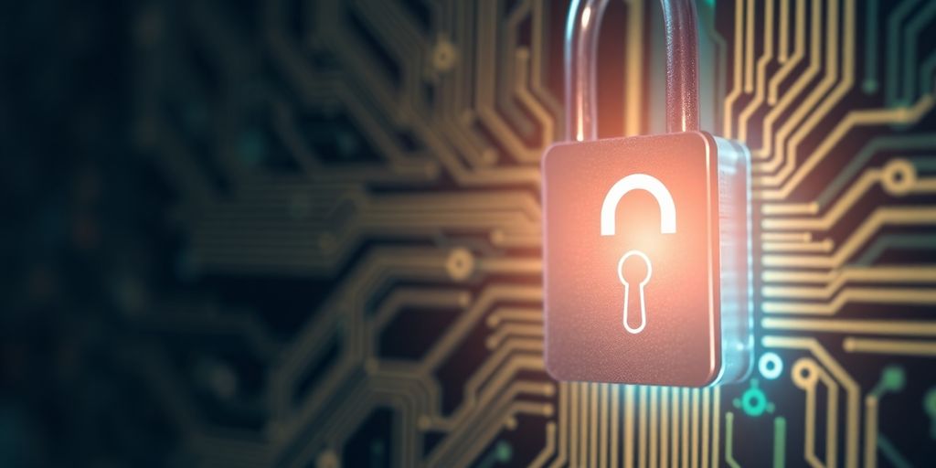 Nahaufnahme eines digitalen Schlosses auf Leiterplatte